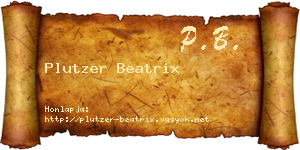 Plutzer Beatrix névjegykártya